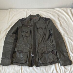 Vince women’s Military Style Jacket cotton and leather XS